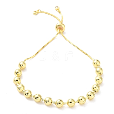 Long-Lasting Plated Brass Round Bead Slider Beacelets for Women Men BJEW-E089-01G-03-1