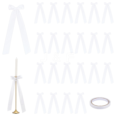8Pcs Polyester Single Face Satin Ribbon Candle Holder Decoration HJEW-PH02150-1