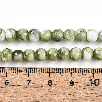 Baking Paint Glass Beads Strands DGLA-N003-6mm-C06-1