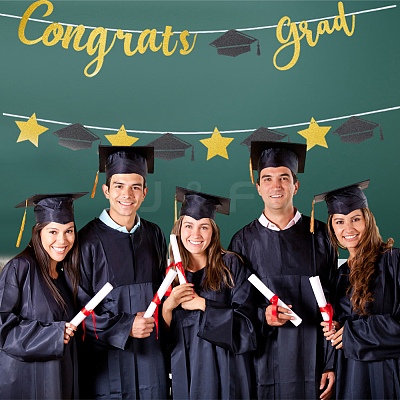 Paper Word Congratsgrad Banners Flag DIY-WH20002-184-1