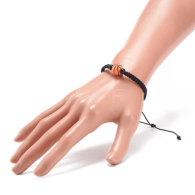 Acrylic Braided Bead Bracelet BJEW-JB08552-01-1