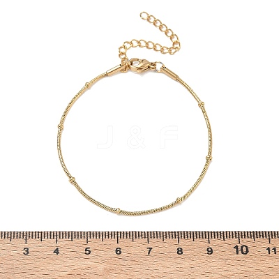 304 Stainless Steel Rondelle Round Snake Chain Bracelets SA-CBA2696-18G-1