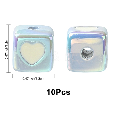 10Pcs Opaque Acrylic Enamel Beads ACRC-FS0001-02A-1