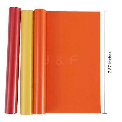 3 Rolls Red & Gold & Orange Red Heat Transfer Vinyl Roll DIY-SZ0003-61-1