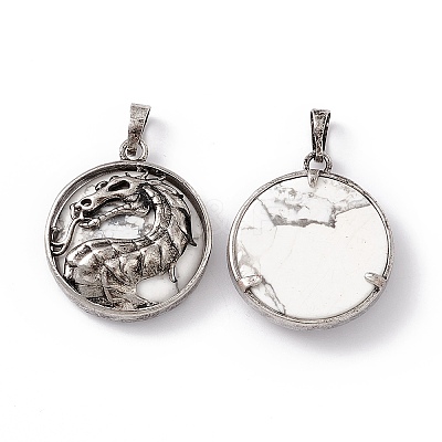 Natural Howlite Pendants G-H281-05F-1