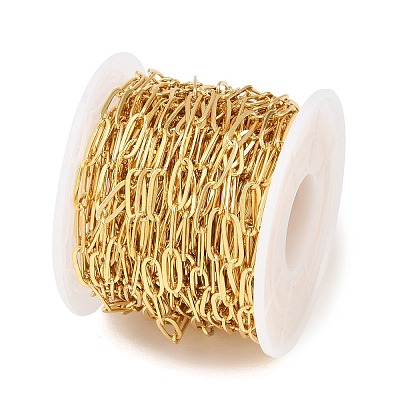 Brass Paperclip Chains KK-CBAC547-20G-1