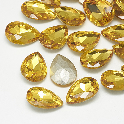 Pointed Back Glass Rhinestone Cabochons RGLA-T081-10x14mm-22-1