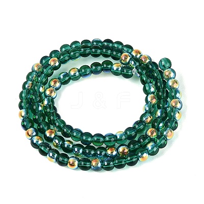 Electroplate Transparent Glass Beads Strands EGLA-Q132-4MM-A07-1