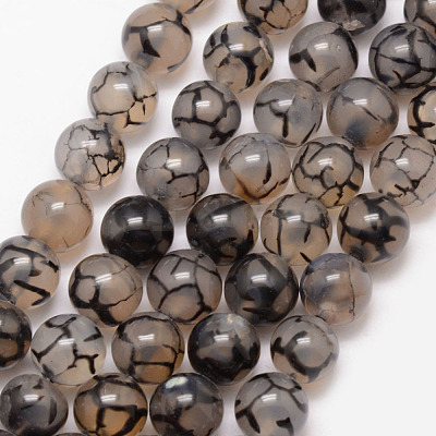 Natural Dragon Veins Agate Bead Strands X-G-K166-14-6mm-01-1