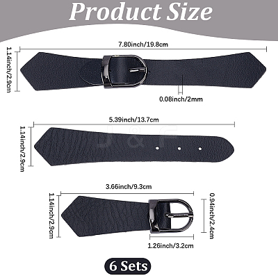 6 Sets PU Leather Toggle Buckles FIND-CL0002-15A-1