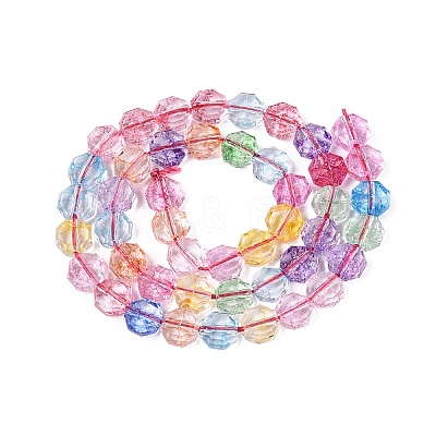 Transparent Crackle Glass Beads Strands GLAA-Q108-03A-M-1