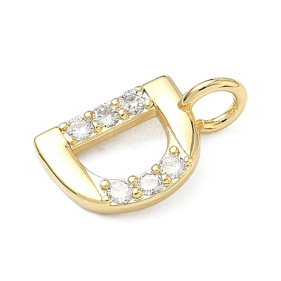 Brass Micro Pave Clear Cubic Zirconia Pendants KK-I476-01G-D-1
