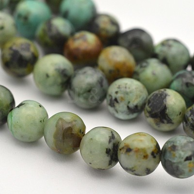 Natural African Turquoise(Jasper) Round Beads Strands G-D665-4mm-1