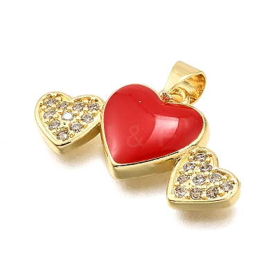 Brass Micro Pave Cubic Zirconia Pendants KK-K401-12G-1