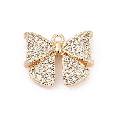 Brass Micro Pave Cubic Zirconia Pendants KK-U051-04G-01-1