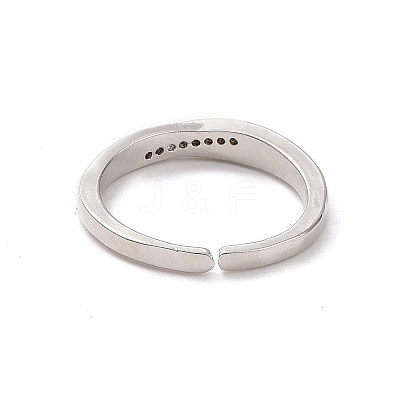 Clear Cubic Zirconia Open Cuff Ring RJEW-H127-05P-1