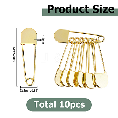 Alloy Safety Pin Brooches JEWB-WH0001-77G-1