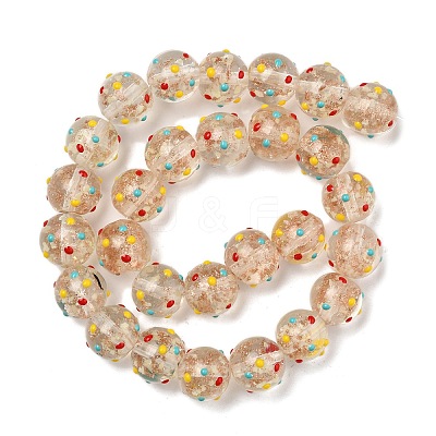 Handmade Gold Sand Bumpy Lampwork Beads LAMP-V001-04-1