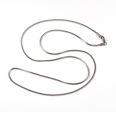 Non-Tarnish 304 Stainless Steel Square Snake Chains Necklaces LS-NJEW-K049-06P-1