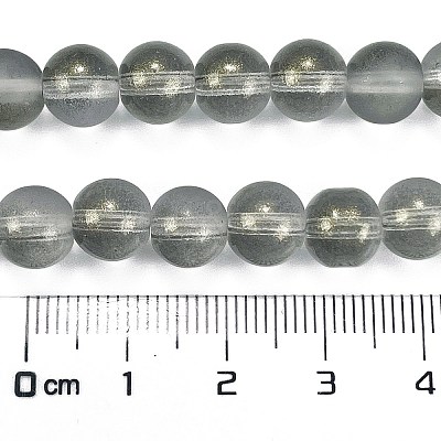 Frosted Transparent Glass Bead Strands GLAA-P065-8mm-12-1