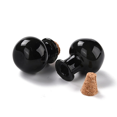 Round Glass Cork Bottles Ornament GLAA-D002-03A-1