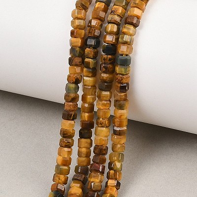 Natural Tiger Quartz Beads Strands G-G345-C11-2x4mm-1