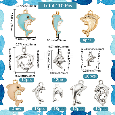 Dolphins Alloy Pendants FIND-SC0016-40-1