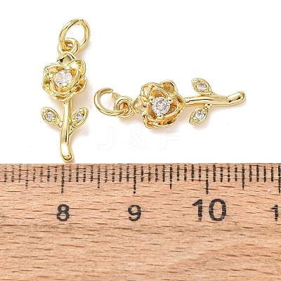 Brass Micro Pave Clear Cubic Zirconia Pendants CU-E003-10G-B-1