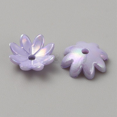 Plating Iridescent Opaque Acrylic Bead Caps SACR-TAC0012-01E-1