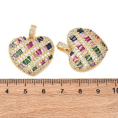 Brass Micro Pave Cubic Zirconia Pendants KK-K408-74G-1
