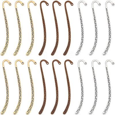 60Pcs 3 Colors Tibetan Style Zinc Alloy Bookmarks FIND-SC0022-42-1