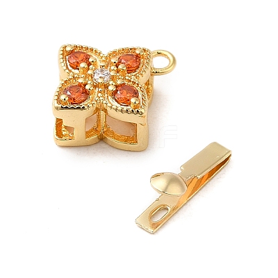 Brass Micro Pave Cubic Zirconia Box Clasps KK-E082-01G-01-1
