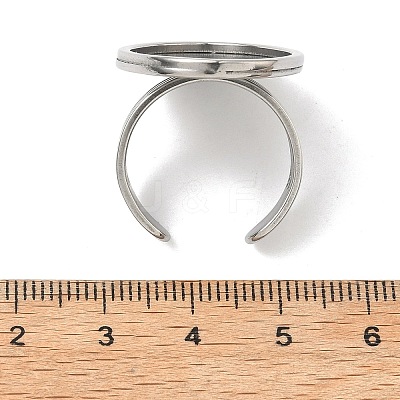 304 Stainless Steel Cuff Ring Findings STAS-B126-10B-P-1