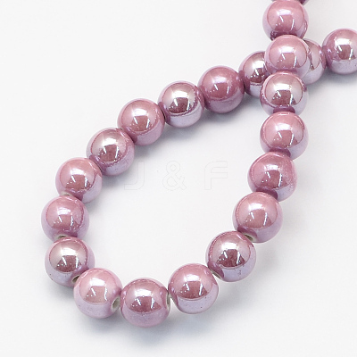Glazed Porcelain Round Beads PORC-S489-10mm-16-1