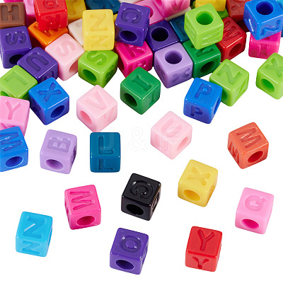 150Pcs Opaque Acrylic European Beads SACR-TA0001-59B-1
