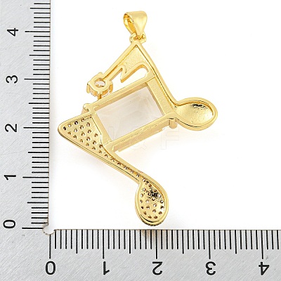 Rack Plating Brass Micro Pave Clear Cubic Zirconia Pendants ZIRC-L100-157G-1
