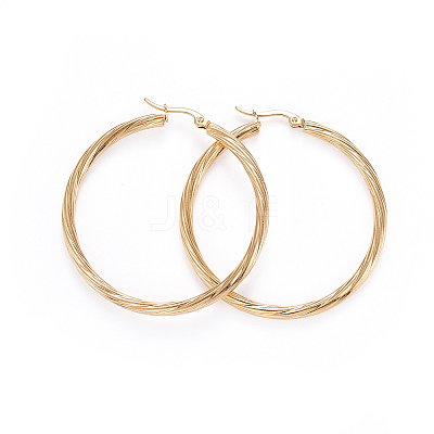 304 Stainless Steel Hoop Earrings EJEW-L232-015G-1