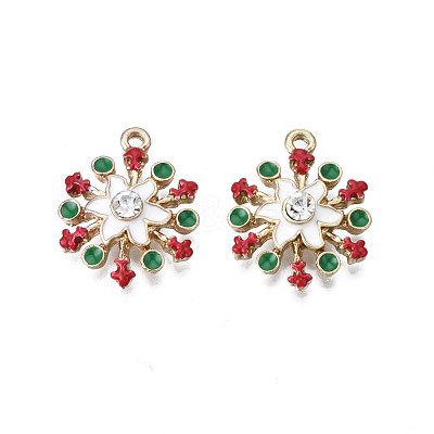 Rack Plating Alloy Enamel Pendants ENAM-N055-142-1