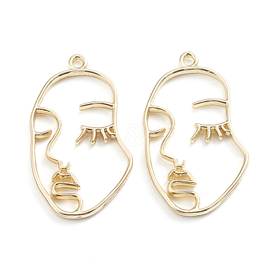 Alloy Open Back Bezel Pendants PALLOY-I197-12G-1