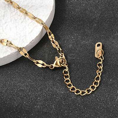4MM Unisex 304 Stainless Steel Dapped Chain Necklaces NJEW-P356-09G-1
