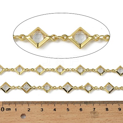 Brass Glass Rhombus Link Chains CHC-R001-05G-04-1