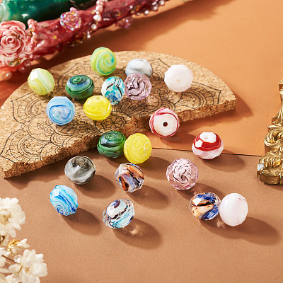 20Pcs 10 Colors Handmade Lampwork Beads LAMP-TA0001-21-1