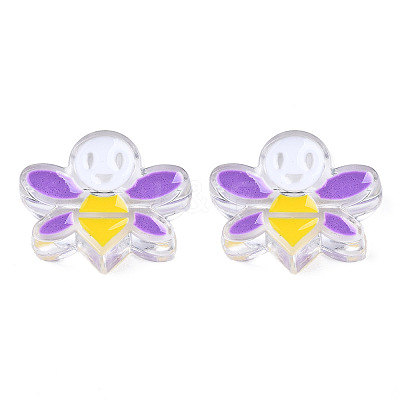 Transparent Acrylic Enamel Beads LS-TACR-N012-007C-1