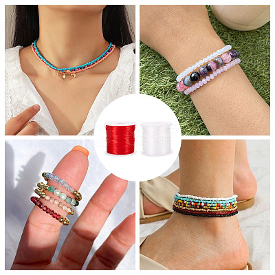 2 Rolls 2 Colors Elastic Crystal Thread EW-TA0001-07A-1