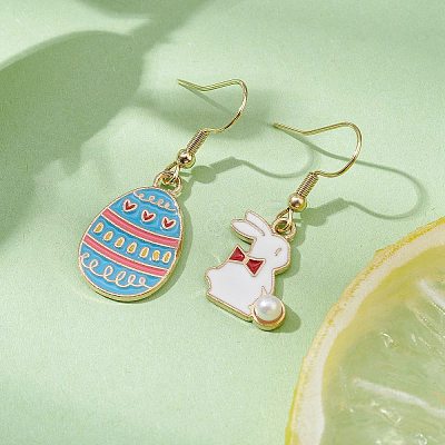 Easter Themed Alloy Enamel Dangle Earrings EJEW-JE05497-01-1