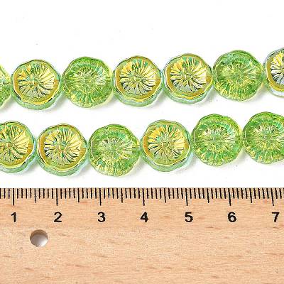 Half Electroplate Baking Paint Glass Beads Strands EGLA-K061-11A-AB03-1