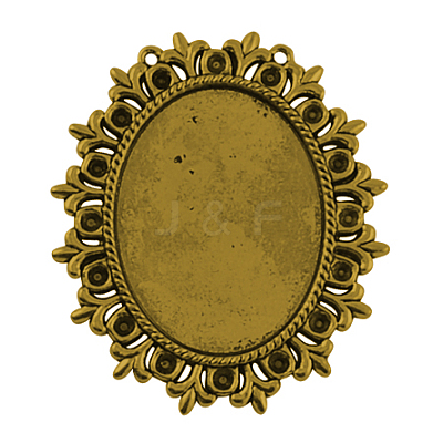 Tibetan Style Cabochon Settings  for Cabochon & Rhinestone LS-TIBEP-554-AG-FF-1