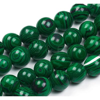Synthetic Malachite Beads Strands G-G832-01-6mm-1