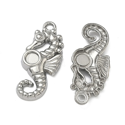 304 Stainless Steel Pendant Cabochon Settings STAS-P446-02P-1