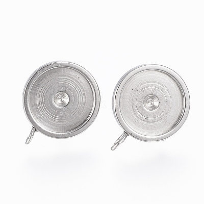 Non-Tarnish 201 Stainless Steel Stud Earring Settings LS-STAS-G179-41P-10mm-1